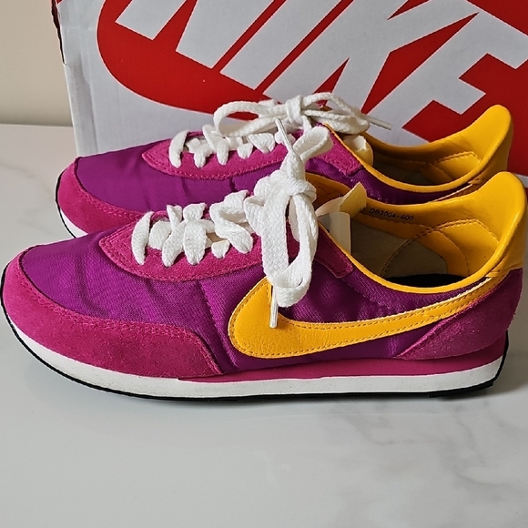 Nike Pink and Yellow Retro Sneakers - Picture 3 of 9